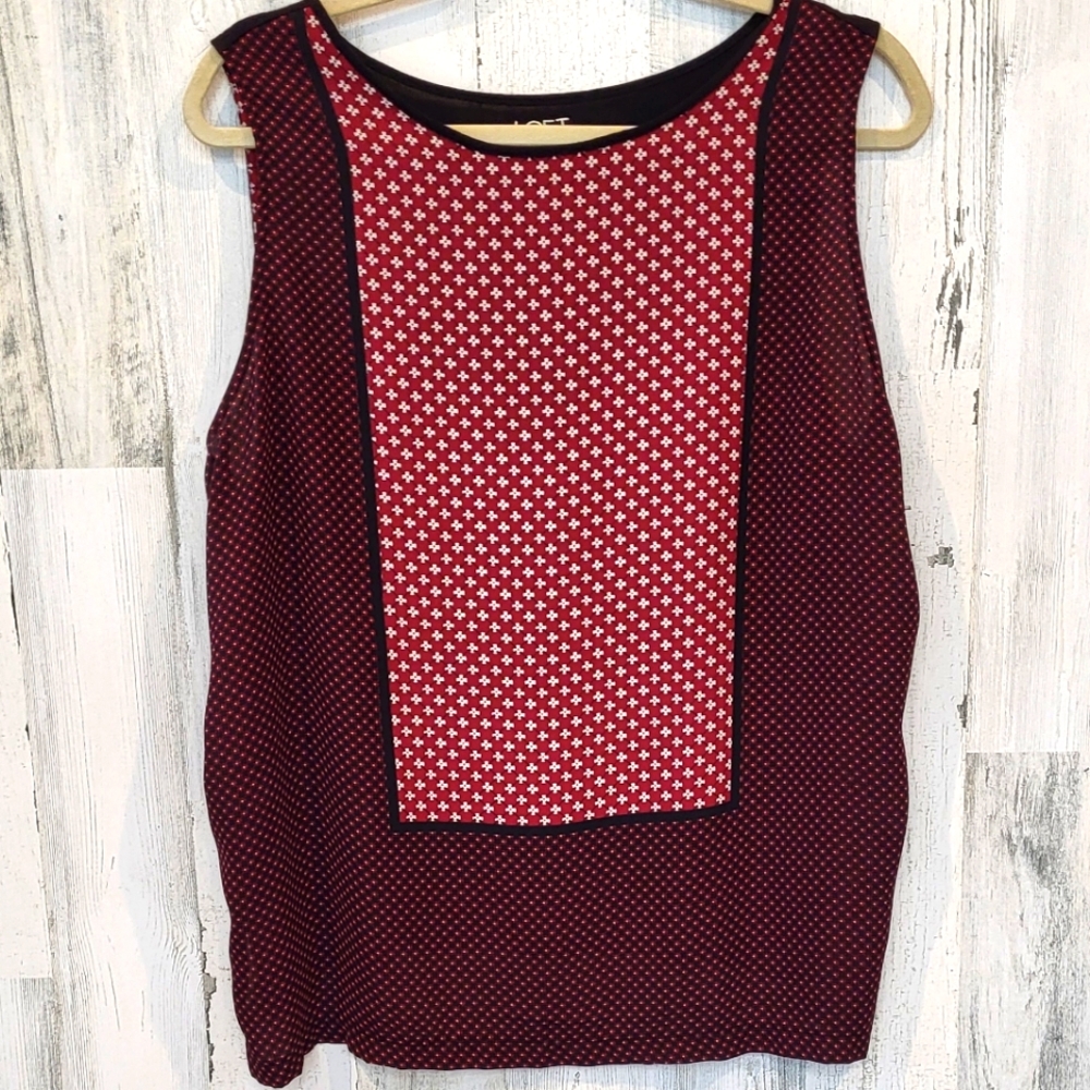 Loft Outlet Sleeveless Top Wine/Black/White